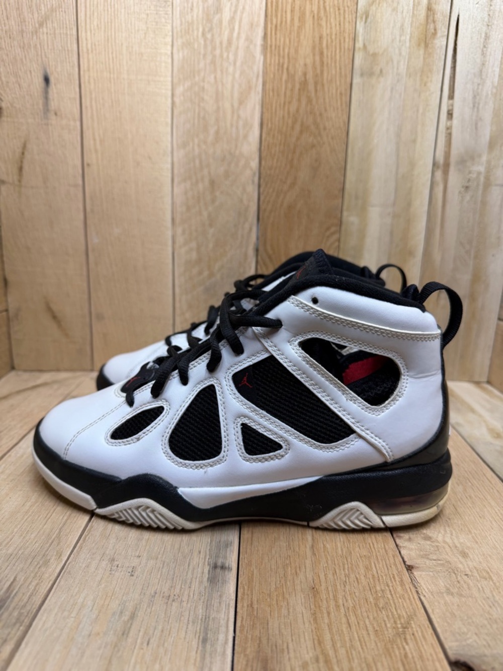 Jordan AIRS White Varsity Red Black Sz 5.5Y Basketball Shoe Authentic Rare 2010